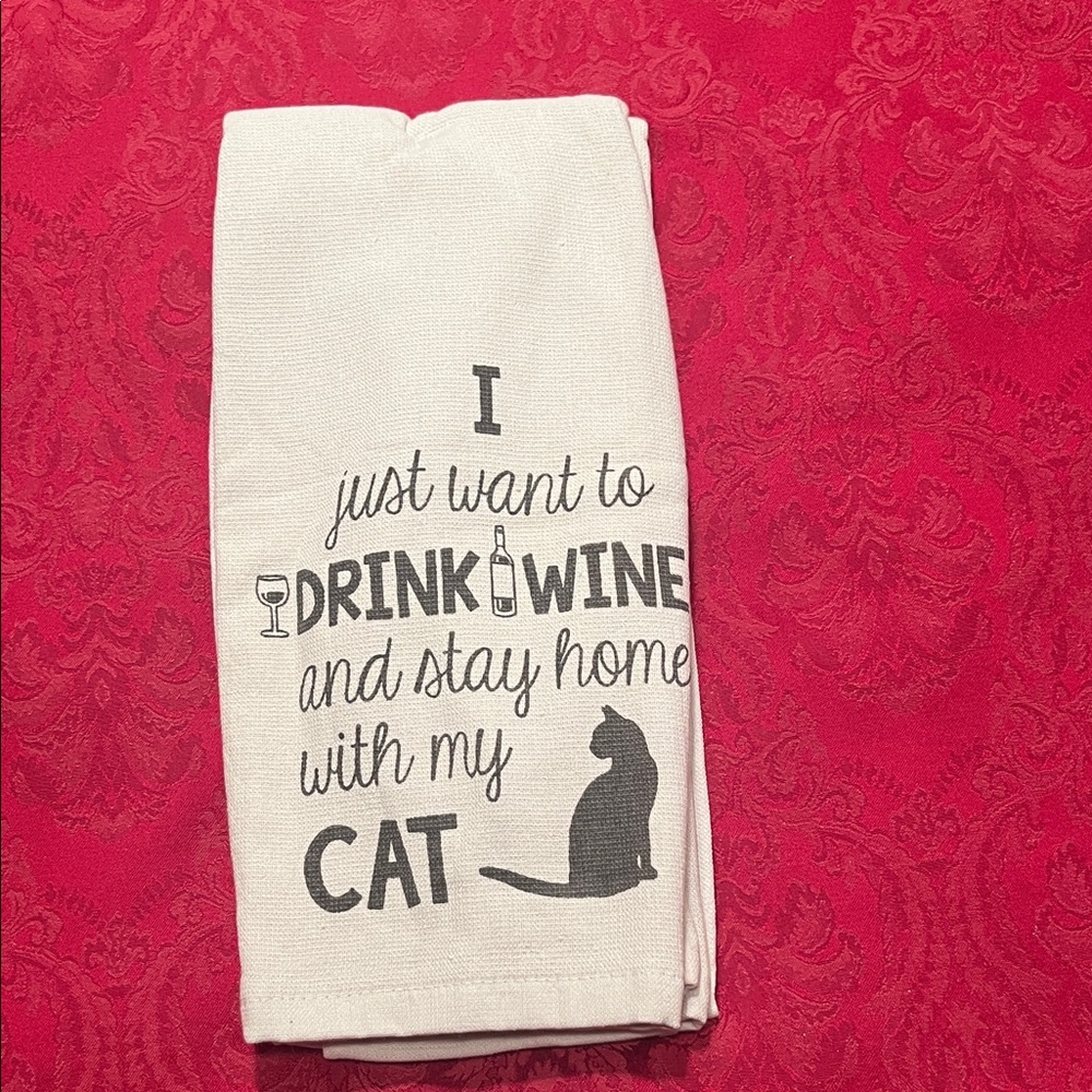 NWT Casaba Cat Kitchen Towels set of two